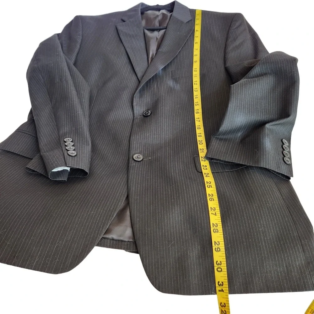 Haggar Blazer Men's Size 42R Black Striped Suit Up System Single Vent